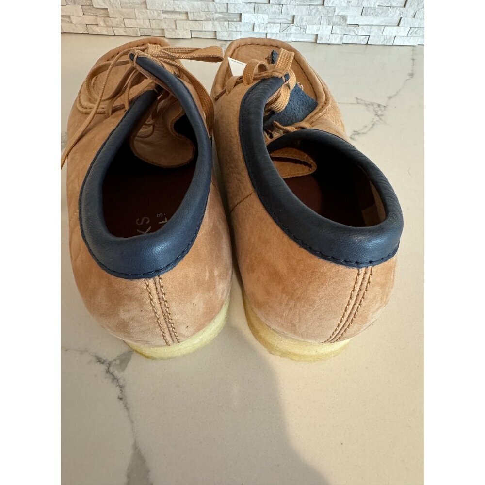 Clarks Wallabee Mens Beige Nubuck Oxfords Lace Ups Shoes 42 US 9 UK 8 NEW - Picture 3 of 5
